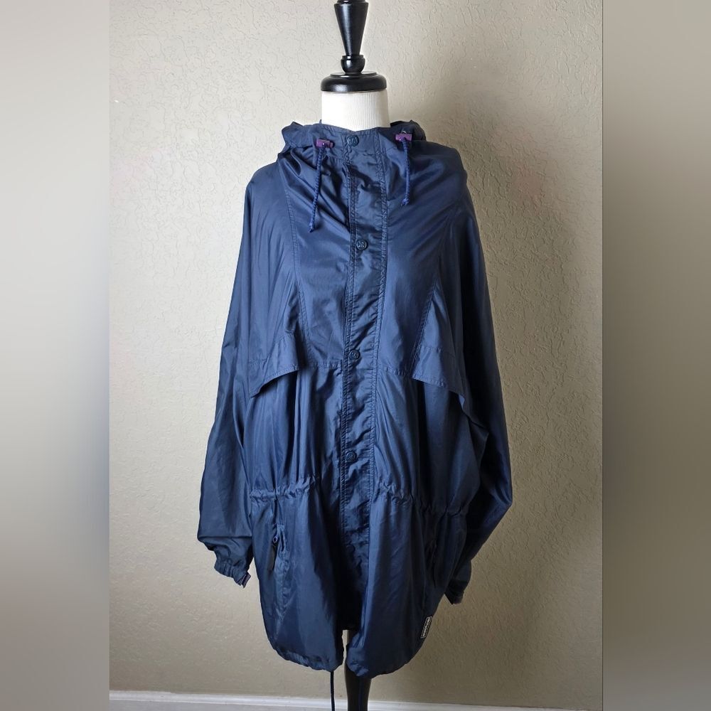 Helly Hansen Vintage Packable Rain Jacket Windbreaker Mens Navy Blue Size XL
